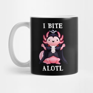 I bite alotl - axolotl pun halloween Mug